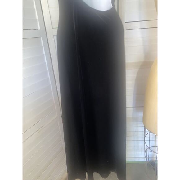 Vtg 90s/00s Y2K Women’s Black Maxi Velvet Cocktail Dress Size 4 - Picture 6 of 9